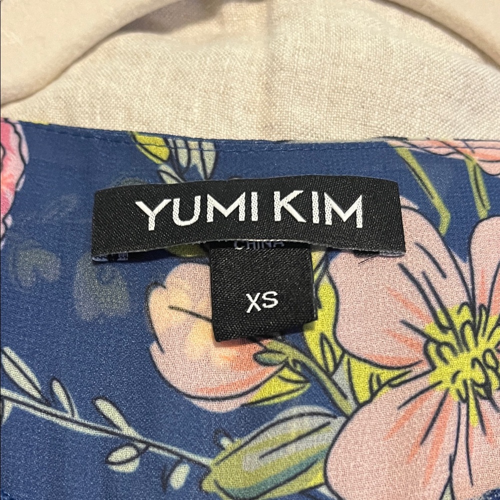 Yumi Kim Blue Dress with Pink and Green Floral